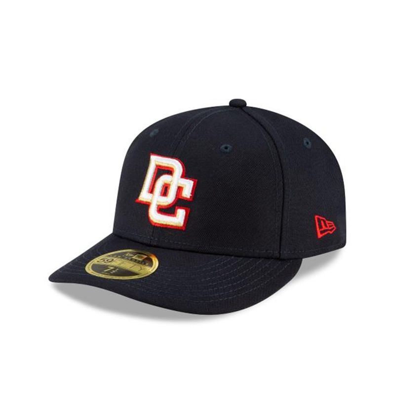 MLB Washington Nationals Ligature Low Profile 59Fifty Fitted (LUB0772) - Blue New Era Caps